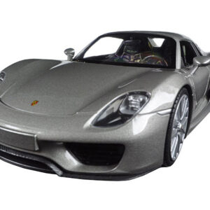Porsche 918 Spyder Silver Closed Roof 1/24 Diecast Model Car by Welly