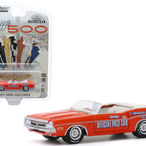 1971 Dodge Challenger Convertible Official Pace Car Orange “55th Indianapolis 500 Mile Race” “Hobby Exclusive” 1/64 Diecast Model Car by Greenlight