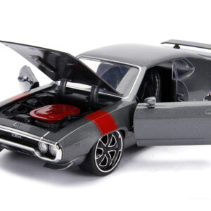 1972 Plymouth GTX 440 Metallic Gray with Red Stripe "Bigtime Muscle" 1/24 Diecast Model Car by Jada