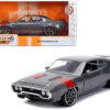 1972 Plymouth GTX 440 Metallic Gray with Red Stripe “Bigtime Muscle” 1/24 Diecast Model Car by Jada