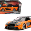 Han’s Mazda RX-7 RHD (Right Hand Drive) Orange and Black “Fast & Furious” Movie 1/24 Diecast Model Car by Jada
