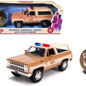 Hopper’s Chevrolet Blazer with Police Badge “Hawkins Police Dept.” “Stranger Things” (2016) TV Series 1/24 Diecast Model Car by Jada