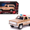Hopper’s Chevrolet Blazer “Hawkins Police Dept.” “Stranger Things” (2016) TV Series “Hollywood Rides” 1/32 Diecast Model Car by Jada