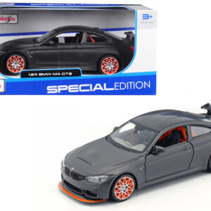BMW M4 GTS Gray with Carbon Top and Orange Wheels 1/24 Diecast Model Car by Maisto BMW M4 GTS Gray with Carbon Top and Orange Wheels 1/24 Diecast Model Car by Maisto