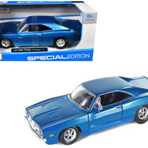 1969 Dodge Charger R/T Hemi Blue 1/25 Diecast Model Car by Maisto