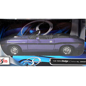 1970 Dodge Challenger R/T Convertible Purple 1/24 Diecast Model Car by Maisto