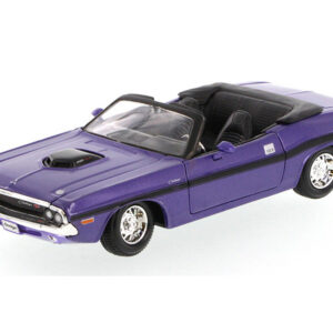 1970 Dodge Challenger R/T Convertible Purple 1/24 Diecast Model Car by Maisto