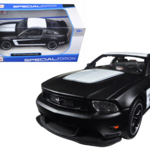 2012 Ford Mustang Boss 302 Matt Black and White 1/24 Diecast Model Car by Maisto 2012 Ford Mustang Boss 302 Matt Black and White 1/24 Diecast Model Car by Maisto