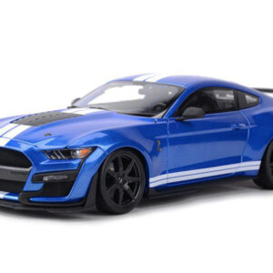 2020 Ford Mustang Shelby GT500 Blue Metallic with White Stripes "Special Edition" 1/18 Diecast Model Car by Maisto