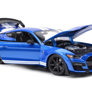 2020 Ford Mustang Shelby GT500 Blue Metallic with White Stripes 