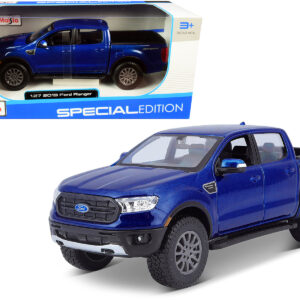 2019 Ford Ranger Lariat Sport Pickup Truck Dark Blue Metallic 1/27 Diecast Model Car by Maisto