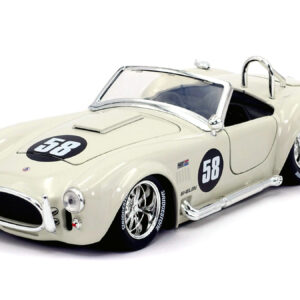 1965 Shelby Cobra 427 S/C #58 Cream "Bigtime Muscle" 1/24 Diecast Model Car by Jada