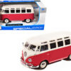 Volkswagen Van Samba Bus Red and White 1/25 Diecast Model by Maisto