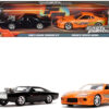 Dom’s Dodge Charger R/T Black and Brian’s Toyota Supra Orange Set of 2 pieces “Fast & Furious” Series 1/32 Diecast Model Cars by Jada