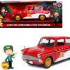 1959 Ford Anglia Red and White with Lucky the Leprechaun Diecast Figurine “Lucky Charms” 1/24 Diecast Model Car by Jada 1959 Ford Anglia Red and White with Lucky the Leprechaun Diecast Figurine “Lucky Charms” 1/24 Diecast Model Car by Jada