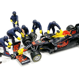 Formula One F1 Pit Crew 7 Figurine Set Team Blue for 1/43 Scale Models by American Diorama