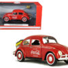 1966 Volkswagen Beetle with Rear Luggage Rack Red with Two Bottle Cases “Coca-Cola” 1/24 Diecast Model Car by Motorcity Classics