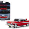 1958 Plymouth Fury Red with White Top “Evil Version” (Blacked Out Windows) “Christine” (1983) Movie “Hollywood Series” Release 24 1/64 Diecast Model Car by Greenlight