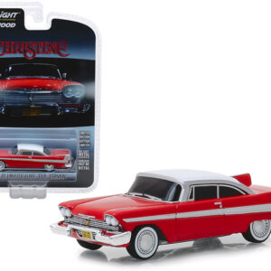1958 Plymouth Fury Red with White Top “Evil Version” (Blacked Out Windows) “Christine” (1983) Movie “Hollywood Series” Release 24 1/64 Diecast Model Car by Greenlight