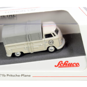 Volkswagen T1b Pritsche Plane Pickup Truck with Canopy #53 Cream 1/87 (HO) Diecast Model by Schuco