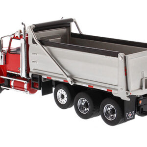 Western Star 4900 SF Dump Truck Red and Silver 1/50 Diecast Model by Diecast Masters