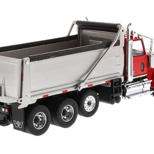 Western Star 4900 SF Dump Truck Red and Silver 1/50 Diecast Model by Diecast Masters