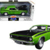 1970 Plymouth Barracuda Green with Black Hood and Stripes “Muscle Car Collection” 1/25 Diecast Model Car by New Ray