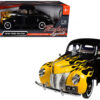 1940 Ford Deluxe Black with Yellow Flames “Timeless Classics” 1/18 Diecast Model Car by Motormax