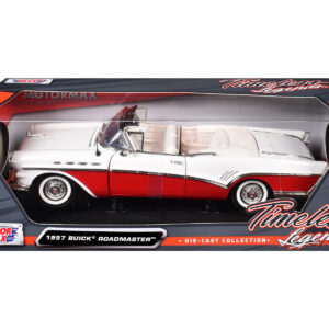 1957 Buick Roadmaster Convertible Red 1/18 Diecast Model Car by Motormax