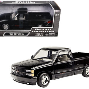 1992 Chevrolet 454 SS Pickup Truck Black 1/24 Diecast Model Car by Motormax