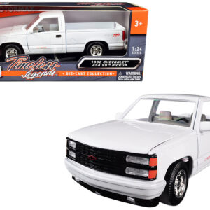 1992 Chevrolet 454 SS Pickup Truck White 1/24 Diecast Model Car by Motormax