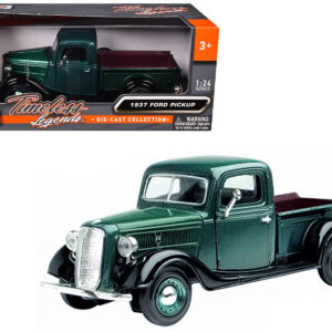1937 Ford Pickup Truck Green and Black 1/24 Diecast Model Car by Motormax