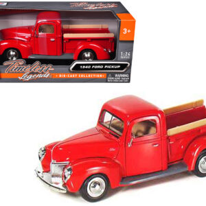 1940 Ford Pickup Truck Red 1/24 Diecast Model Car by Motormax