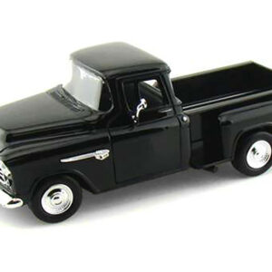 1955 Chevrolet 5100 Stepside Pickup Truck Black 1/24 Diecast Car Model by Motormax