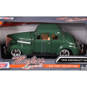 1939 Chevrolet Coupe Green 1/24 Diecast Model Car by Motormax