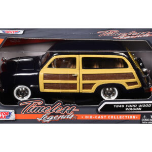 1949 Ford Woody Wagon Dark Blue 1/24 Diecast Model Car by Motormax