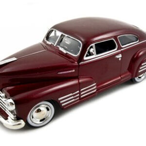 1948 Chevrolet Aerosedan Fleetline Dark Red Metallic 1/24 Diecast Model Car by Motormax