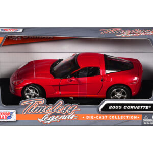 2005 Chevrolet Corvette C6 Coupe Red 1/24 Diecast Model Car by Motormax