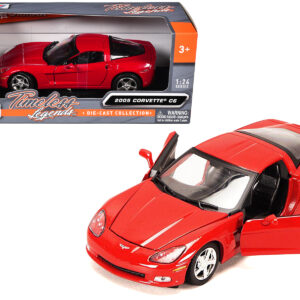 2005 Chevrolet Corvette C6 Coupe Red 1/24 Diecast Model Car by Motormax 2005 Chevrolet Corvette C6 Coupe Red 1/24 Diecast Model Car by Motormax