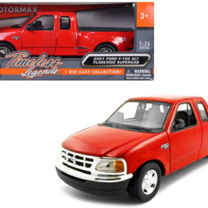 2001 Ford F-150 XLT Flareside Supercab Pickup Truck Red 1/24 Diecast Model Car by Motormax