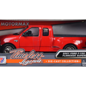 2001 Ford F-150 XLT Flareside Supercab Pickup Truck Red 1/24 Diecast Model Car by Motormax
