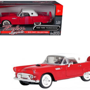 1956 Ford Thunderbird Red 1/24 Diecast Car Model by Motormax