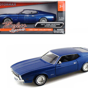 1971 Ford Mustang Sportsroof Blue 1/24 Diecast Model Car by Motormax
