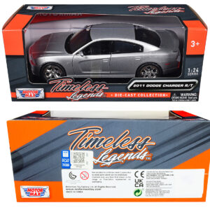 2011 Dodge Charger R/T Hemi Silver 1/24 Diecast Model Car by Motormax