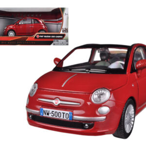 Fiat 500 Nuova Cabrio Red 1/24 Diecast Model Car by Motormax Fiat 500 Nuova Cabrio Red 1/24 Diecast Model Car by Motormax