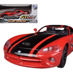 2003 Dodge Viper SRT-10 #8 Red with Black Stripes “GT Racing” Series 1/24 Diecast Model Car by Motormax 2003 Dodge Viper SRT-10 #8 Red with Black Stripes “GT Racing” Series 1/24 Diecast Model Car by Motormax