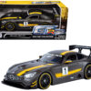 Mercedes AMG GT3 #1 Matt Gray with Yellow Stripes “GT Racing” 1/24 Diecast Model Car by Motormax