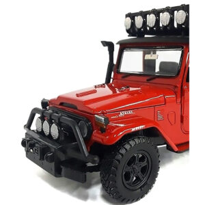 Toyota FJ40 Land Cruiser Red "4x4 Overlanders" Series 1/24 Diecast Model Car by Motormax