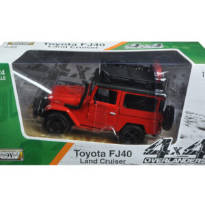 Toyota FJ40 Land Cruiser Red “4×4 Overlanders” Series 1/24 Diecast Model Car by Motormax