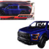 2017 Ford F-150 Raptor Pickup Truck Blue with Black Wheels 1/27 Diecast Model Car by Motormax 2017 Ford F-150 Raptor Pickup Truck Blue with Black Wheels 1/27 Diecast Model Car by Motormax